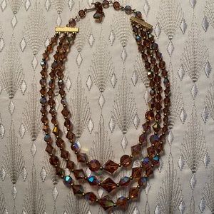 Vintage Iridescent Crystal Necklace
